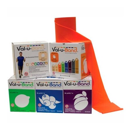 Fabrication Enterprises Val-u-Band Latex Free Exercise Band, 50 Yard Roll/Box, 5 Color Set 1544521